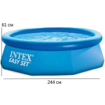 Надувний басейн Easy Set Intex 28106 244 x 61см - синій