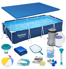 Басейн каркасний прямокутний 15в1 Bestway 56405N 400 x 211 x 81 см