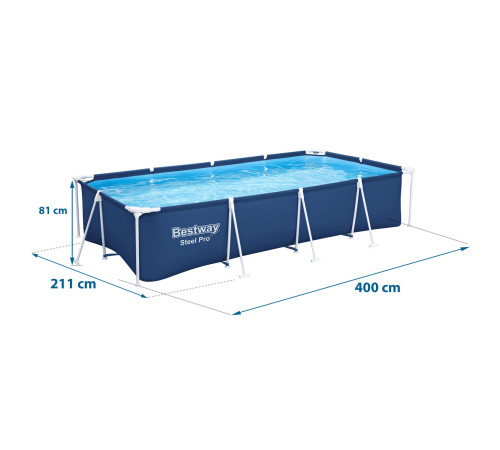 Басейн каркасний прямокутний 15в1 Bestway 56405N 400 x 211 x 81 см Басейн каркасний прямокутний 15в1 Bestway 56405N 400 x 211 x 81 см
