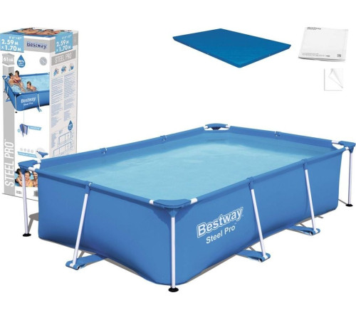 Басейн каркасний прямокутний 2в1 Bestway 56403 Steel Pro 259 х 170 см