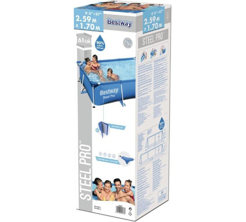 Басейн каркасний прямокутний 2в1 Bestway 56403 Steel Pro 259 х 170 см