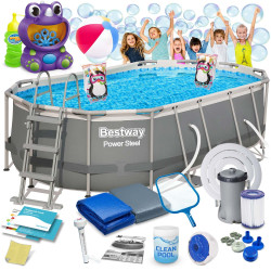 Басейн каркасний овальний 18в1 Bestway 56620, 427 x 250 x 100 см  