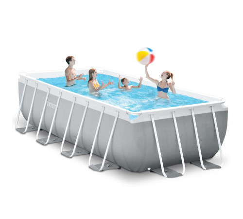 Басейн каркасний прямокутний 18в1 INTEX 26792, 488 x 244 x 107 см, сірий Басейн каркасний прямокутний 18в1 INTEX 26792, 488 x 244 x 107 см, сірий