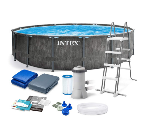 Басейн каркасний 12в1 INTEX 26742, 457 x 122 см, темно-сірий