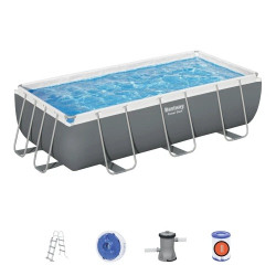 Басейн каркасний прямокутний 6в1 Bestway Power Steel, 404 x 201 x 100 см + насос + драбина