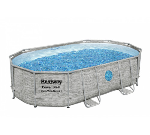 Басейн Power Steel Swim Vista з вікном 488x305x107 16x10FT BESTWAY 6in1 + пісочний насос