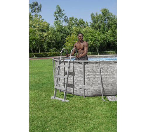 Басейн Power Steel Swim Vista з вікном 488x305x107 16x10FT BESTWAY 6in1 + пісочний насос