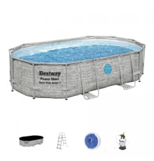 Басейн Power Steel Swim Vista з вікном 488x305x107 16x10FT BESTWAY 6in1 + пісочний насос