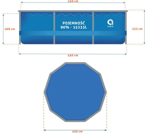 Каркасний басейн Avenli 450см 18в1