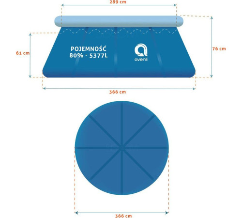 Басейн надувний Avenli 366см 14в1