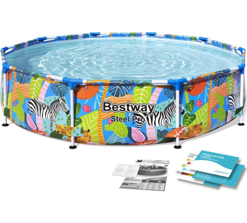 Басейн каркасний дитячий Світ тварин BESTWAY Steel Pro Frame 305x66см 10FT Басейн каркасний дитячий Світ тварин BESTWAY Steel Pro Frame 305x66см 10FT