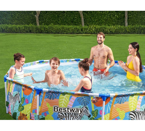 Басейн каркасний дитячий Світ тварин BESTWAY Steel Pro Frame 305x66см 10FT Басейн каркасний дитячий Світ тварин BESTWAY Steel Pro Frame 305x66см 10FT