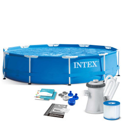 Басейн каркасний 9в1 INTEX 28202GN, 305 x 76 см, синій