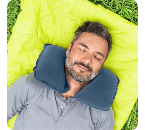 Дорожня подушка флокована 46 x 28 см Bestway 67006 синя Дорожня подушка флокована 46 x 28 см Bestway 67006 синя