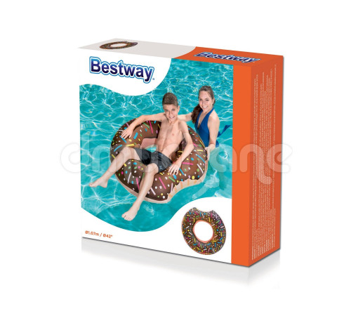 Коло надувне для плавання Bestway 36118 Шоколадний донат, 107 см Коло надувне для плавання Bestway 36118 Шоколадний донат, 107 см
