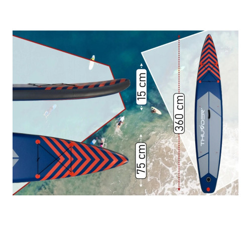 Надувна SUP дошка (Сапборд) THUNDER STEEL RED 365 Надувна SUP дошка (Сапборд) THUNDER STEEL RED 365
