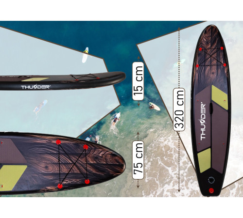 Надувна SUP дошка (Сапборд) THUNDER WOOD 320 Надувна SUP дошка (Сапборд) THUNDER WOOD 320