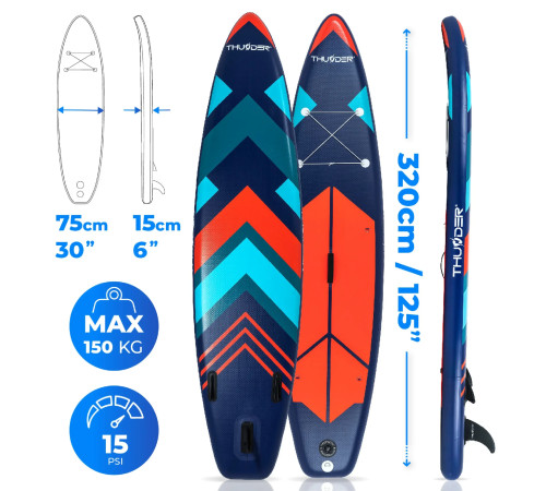 Надувна SUP дошка (Сапборд) THUNDER STRIPES 320 Надувна SUP дошка (Сапборд) THUNDER STRIPES 320