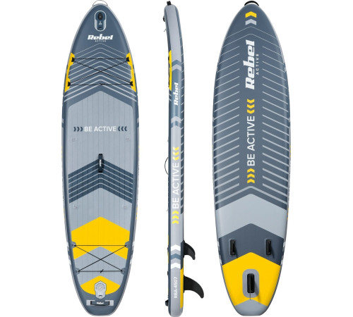 Надувна SUP дошка (Сапборд) REBEL ACTIVE RBA-4507 335 сіро-жовта Надувна SUP дошка (Сапборд) REBEL ACTIVE RBA-4507 335 сіро-жовта