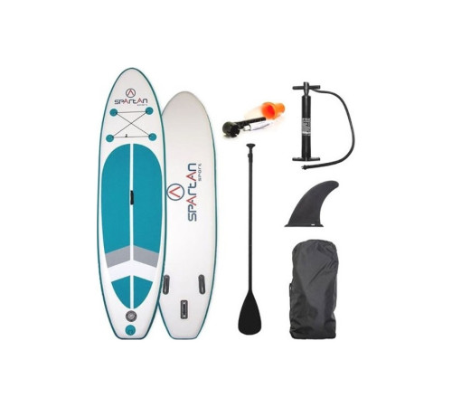 Надувна SUP дошка з веслом та аксесуарами Spartan SUP 10’ White-Turquoise Blue