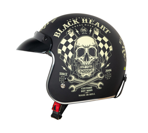 Мотоциклетний шолом W-TEC Kustom Black Heart - розмір M (57-58)/матовий чорний Мотоциклетний шолом W-TEC Kustom Black Heart - розмір M (57-58)/матовий чорний