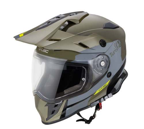 Мотоциклетний шолом W-TEC V331 PR графічний зелений S(55-56)