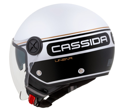 Мотошолом Cassida Handy Plus Linear Pearl білий/чорний/золотий M (57-58)