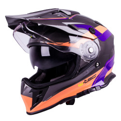 Мотоциклетний шолом W-TEC V331 - чорно-синьо-оранжевий / XL (61-62)