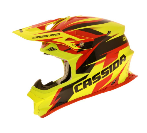 Шолом для мотокросу Cassida Cross Pro - червоно-жовтий / М (57-58)