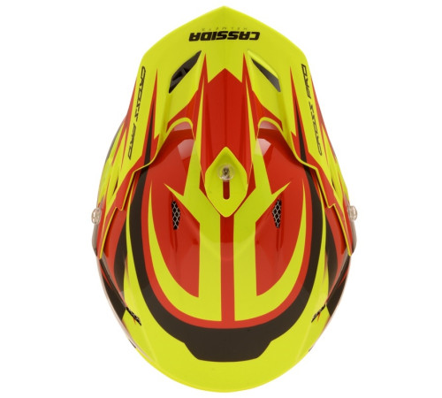 Шолом для мотокросу Cassida Cross Pro - червоно-жовтий / М (57-58)