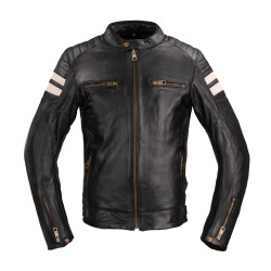 Чоловіча шкіряна мотокуртка W-TEC Stripe - чорний / 5XL