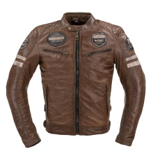 Чоловіча шкіряна куртка W-TEC Milano - коричневий / 5XL