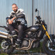Чоловіча шкіряна мото куртка W-TEC Esbiker - чорно-біла/XXL