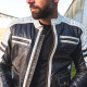 Чоловіча шкіряна мото куртка W-TEC Esbiker - чорно-біла/XXL