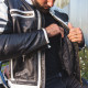Чоловіча шкіряна мото куртка W-TEC Esbiker - чорно-біла/XXL