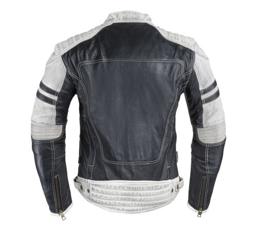 Чоловіча шкіряна мото куртка W-TEC Esbiker - чорно-біла/3XL Чоловіча шкіряна мото куртка W-TEC Esbiker - чорно-біла/3XL