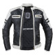 Чоловіча шкіряна мото куртка W-TEC Esbiker - чорно-біла/6XL