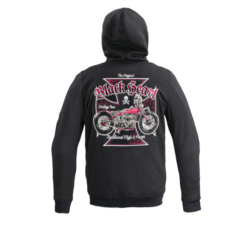 Чоловічий світшот з капюшоном W-TEC Black Heart Vintage Iron - чорний/4XL Чоловічий світшот з капюшоном W-TEC Black Heart Vintage Iron - чорний/4XL