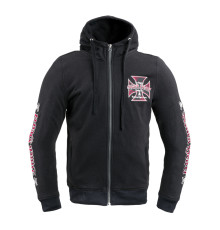 Чоловічий світшот з капюшоном W-TEC Black Heart Vintage Iron - чорний/5XL