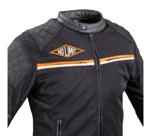 Чоловіча літня мото-куртка W-TEC 2Stripe - чорний / 4XL Чоловіча літня мото-куртка W-TEC 2Stripe - чорний / 4XL