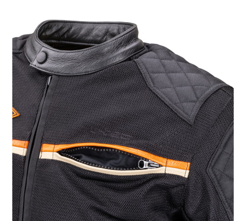 Чоловіча літня мото-куртка W-TEC 2Stripe - чорний / 4XL Чоловіча літня мото-куртка W-TEC 2Stripe - чорний / 4XL