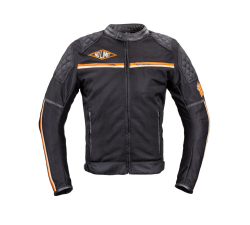 Чоловіча літня мото-куртка W-TEC 2Stripe - чорний / 5XL Чоловіча літня мото-куртка W-TEC 2Stripe - чорний / 5XL