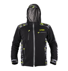 Чоловіча мото-куртка з капюшоном Softshell W-TEC Kybero - розмір 6XL / чорний