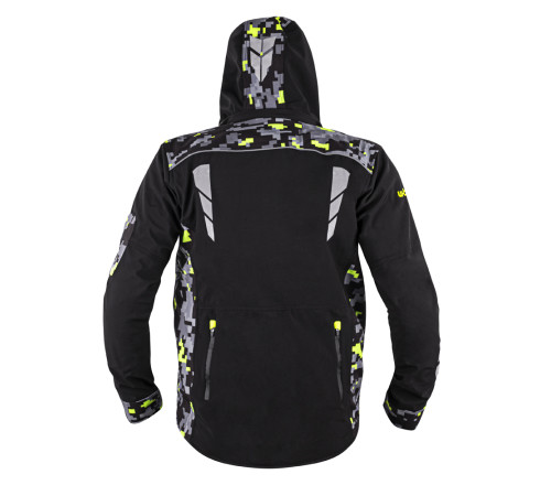 Чоловіча мото-куртка з капюшоном Softshell W-TEC Kybero - розмір 6XL / чорний Чоловіча мото-куртка з капюшоном Softshell W-TEC Kybero - розмір 6XL / чорний