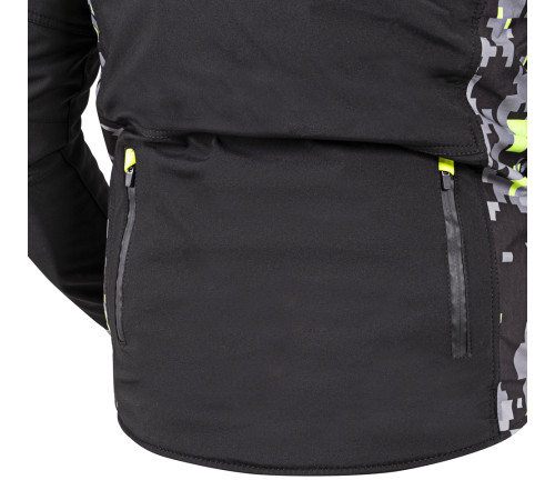 Чоловіча мото-куртка з капюшоном Softshell W-TEC Kybero - розмір 6XL / чорний Чоловіча мото-куртка з капюшоном Softshell W-TEC Kybero - розмір 6XL / чорний