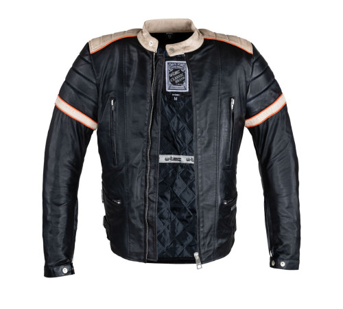 Чоловіча шкіряна мотокуртка W-TEC Hellsto - чорний / 4XL Чоловіча шкіряна мотокуртка W-TEC Hellsto - чорний / 4XL