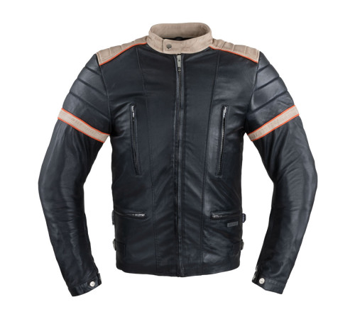 Чоловіча шкіряна мотокуртка W-TEC Hellsto - чорний / 5XL Чоловіча шкіряна мотокуртка W-TEC Hellsto - чорний / 5XL