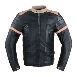 Чоловіча шкіряна мотокуртка W-TEC Hellsto - чорний / 6XL