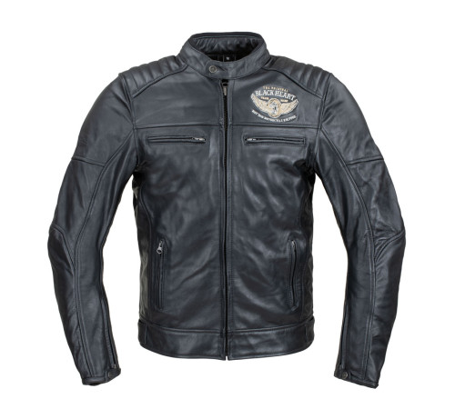 Чоловіча шкіряна мото куртка W-TEC Black Heart Wings Leather Jacket - чорний/4XL Чоловіча шкіряна мото куртка W-TEC Black Heart Wings Leather Jacket - чорний/4XL