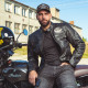 Чоловіча шкіряна мото куртка W-TEC Black Heart Wings Leather Jacket - чорний/4XL